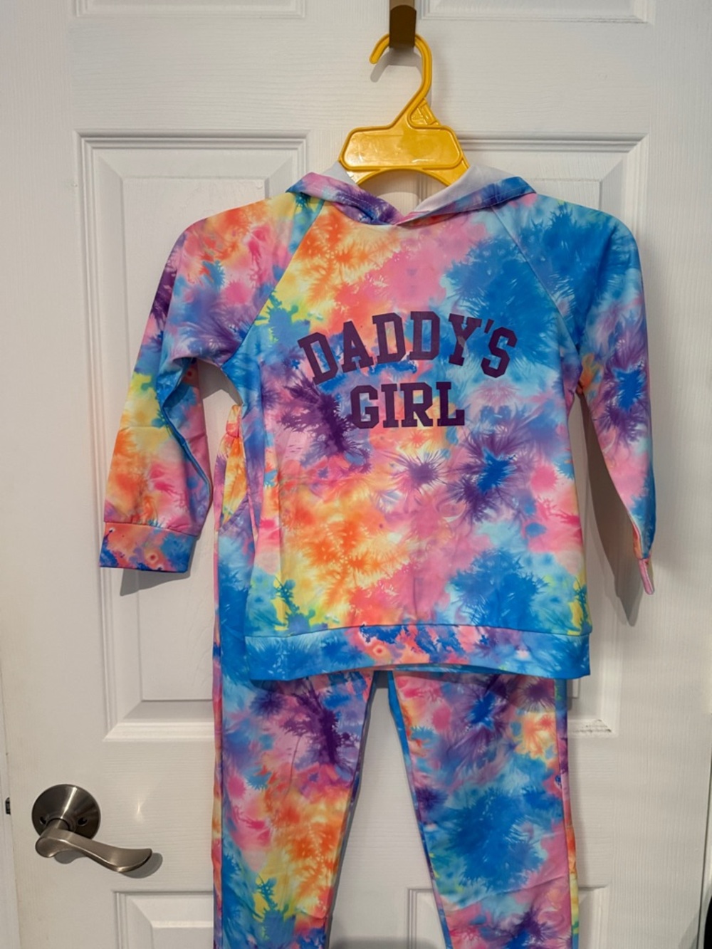 NWT Kids Tie-Dye Hoodie & Legging Set - 'Daddy's Girl' - Multicolor. Size 5/6.